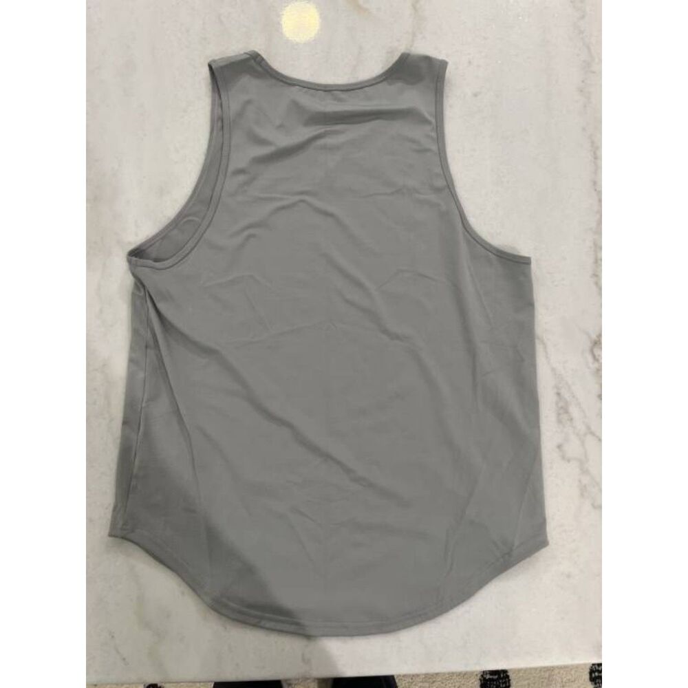 BYLT Premium Basics Performance+ Tank Top Men's Large Light Gray Drop Cut